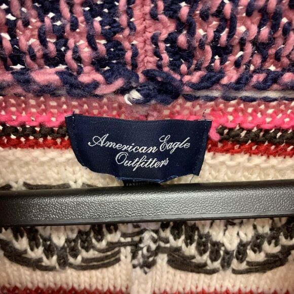 American Eagle Open Front Fringe Blanket Cardigan sz M - Picture 2 of 5